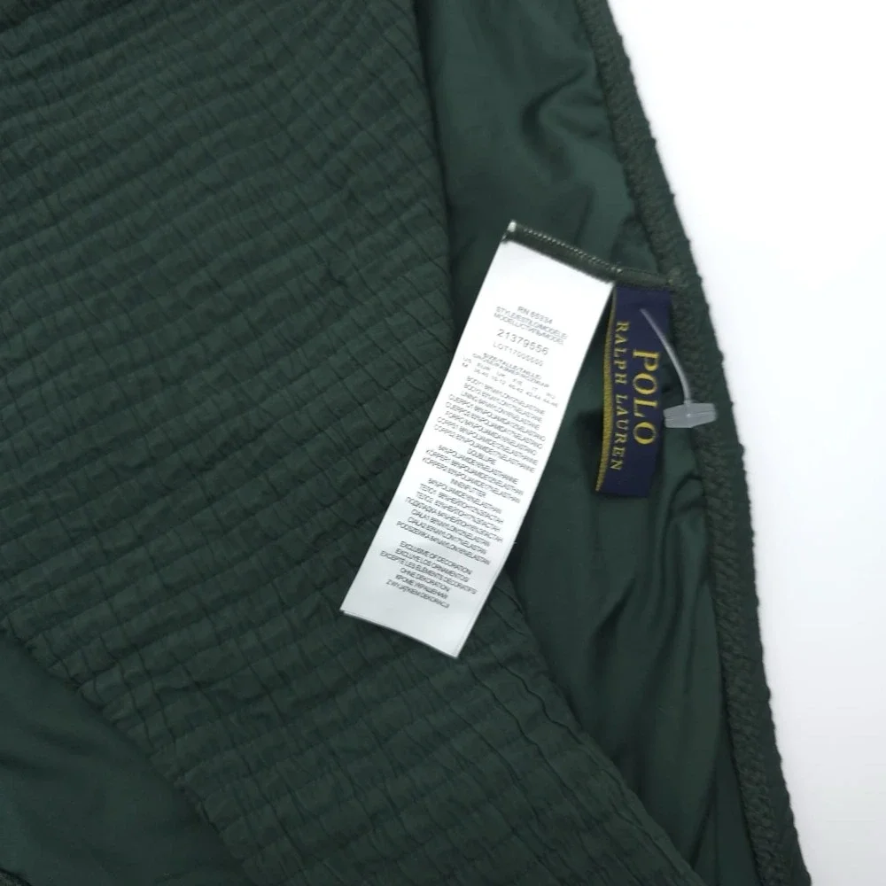 POLO RALPH LAUREN New SET Swimsuit M Bikini Top Bottle Green Subtle‎ Textured